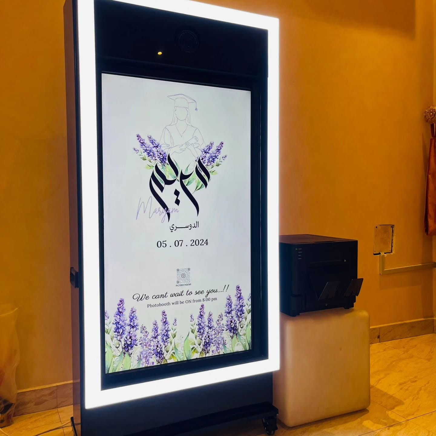 PartyBooth in-house AI photobooth technology and professional event lighting in Abu Dhabi